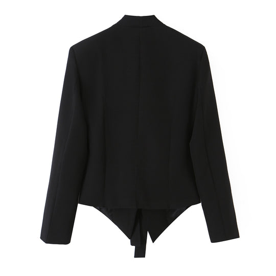 Damen Taillierter Blazer mit Bindegürtel und asymmetrischem Zipfelsaum Shop Nory