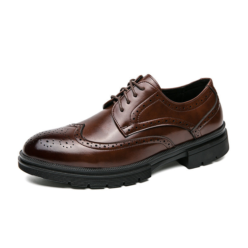 Herren Elegante Schnürschuhe mit klassischen Broguemuster und rutschfester Sohle