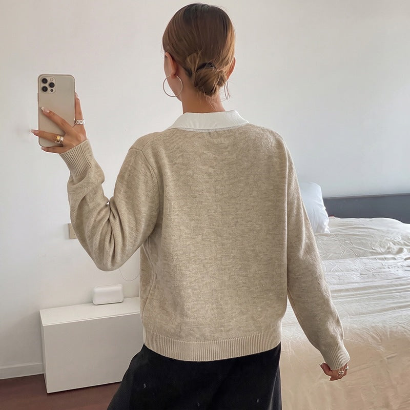 Damen Modischer Pullover mit Rautenmuster Shop Nory