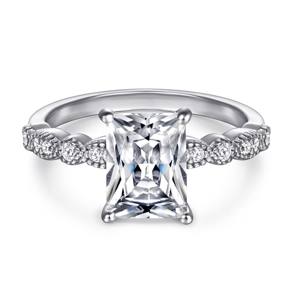 Damen Verlobungsring mit herzförmigem Aquamarin in kunstvoller Zirkonia-Fassung Shop Nory