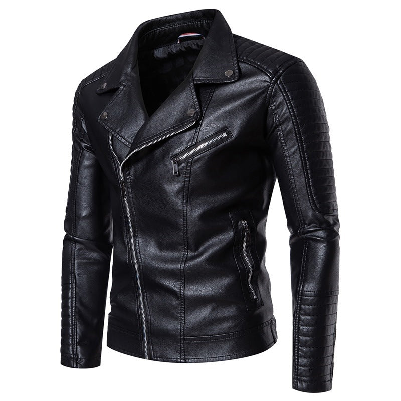Herren Modische Kunstleder Bikerjacke Shop Nory