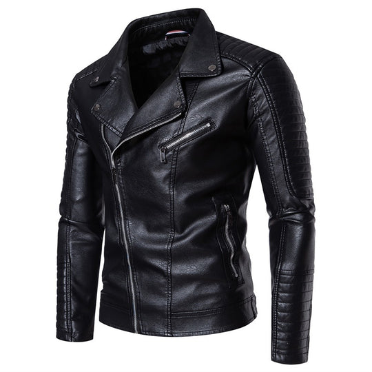 Herren Modische Kunstleder Bikerjacke Shop Nory