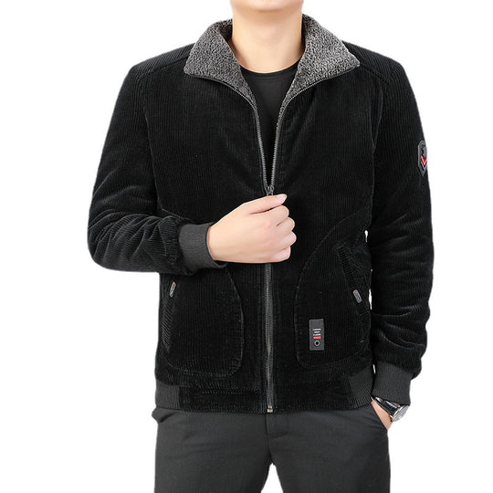 Herren Cord-Blouson mit Sherpa-Kragen und wärmender Teddyfutter-Innenseite Shop Nory