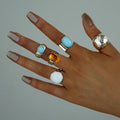 Damen Ring-Set mit kunstvollen Designs und verschiedenen Edelsteinen Shop Nory