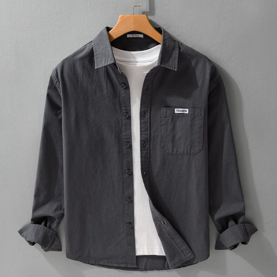 Herren Leichtes Baumwoll-Overshirt mit Brusttasche, Soft‑Touch und Relaxed-Schnitt Shop Nory