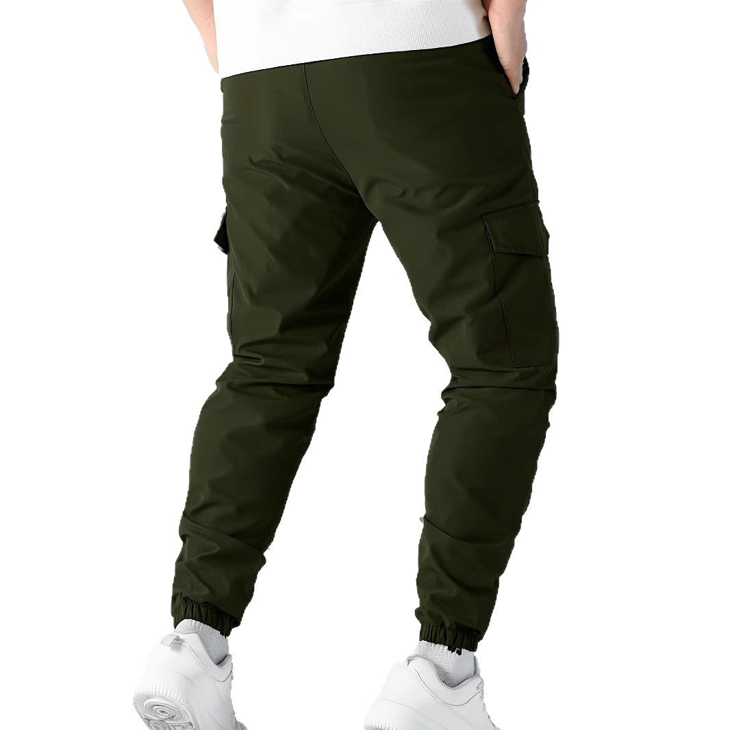 Herren Utility-Cargohose im Joggerstil mit Tunnelzug, elastischem Bund & Klappentaschen Shop Nory