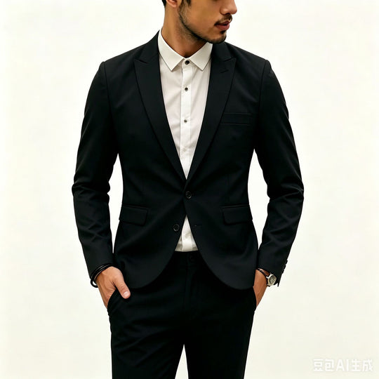 Herren Zweiteiliges Slim‑Fit Anzugset mit schmalem Revers und Stretchgewebe Shop Nory