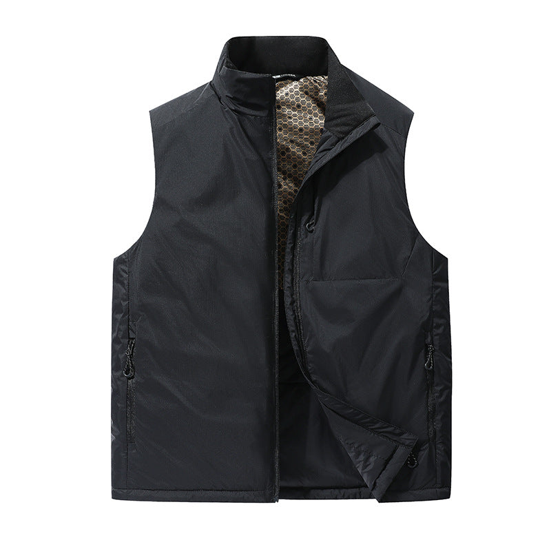 Herren Wattierte Outdoor-Weste mit Stehkragen, Multifunktionstaschen und leichtem Thermofutter Shop Nory