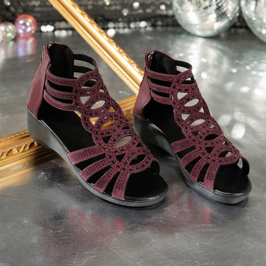 Damen Elegante Plateau-Sandalen mit modischen Riemen Shopnory