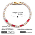 Damen Armband mit funkelnden Zirkonia und rotem Akzent Shop Nory