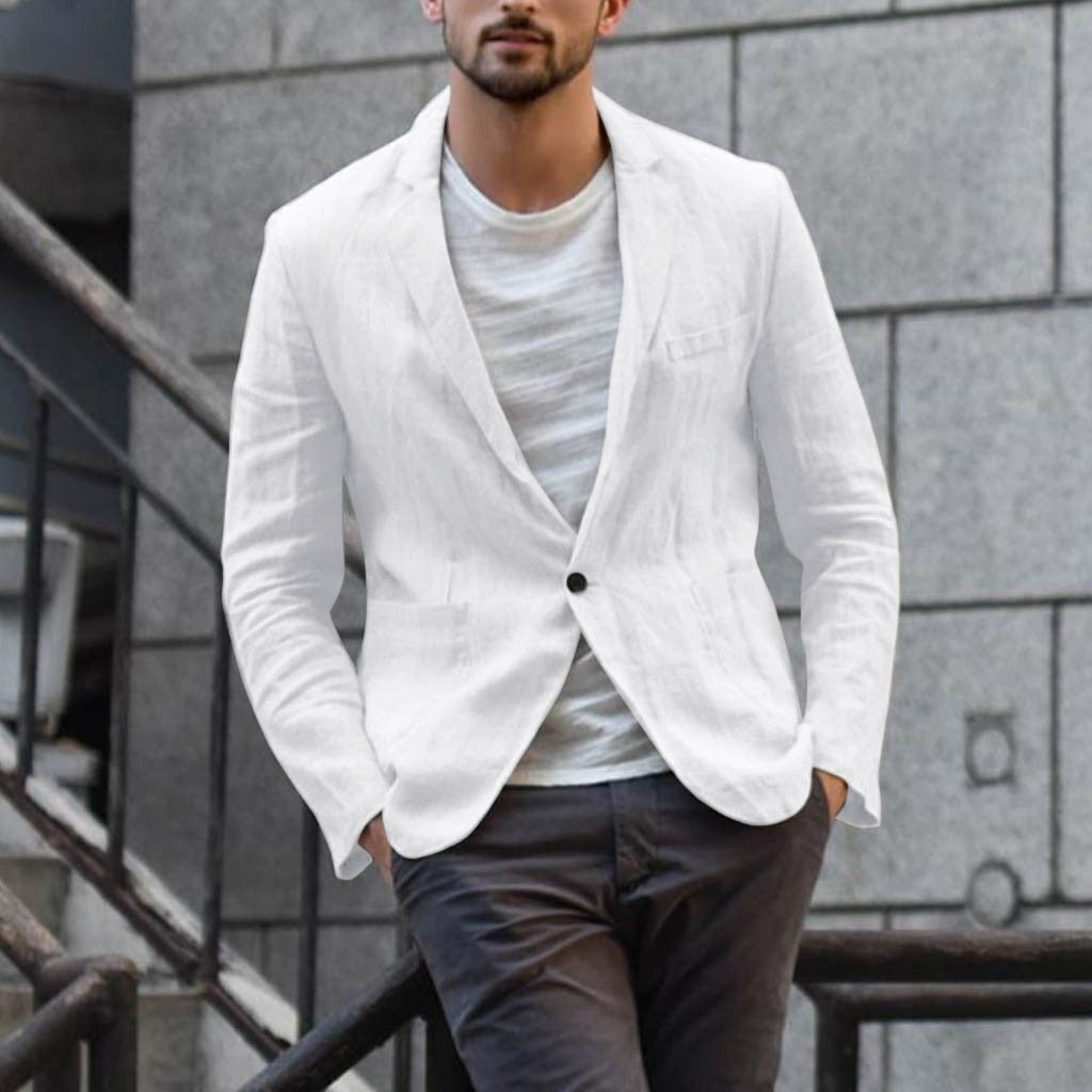 Herren Leinenblazer mit modernem Schnitt und stylischen Details