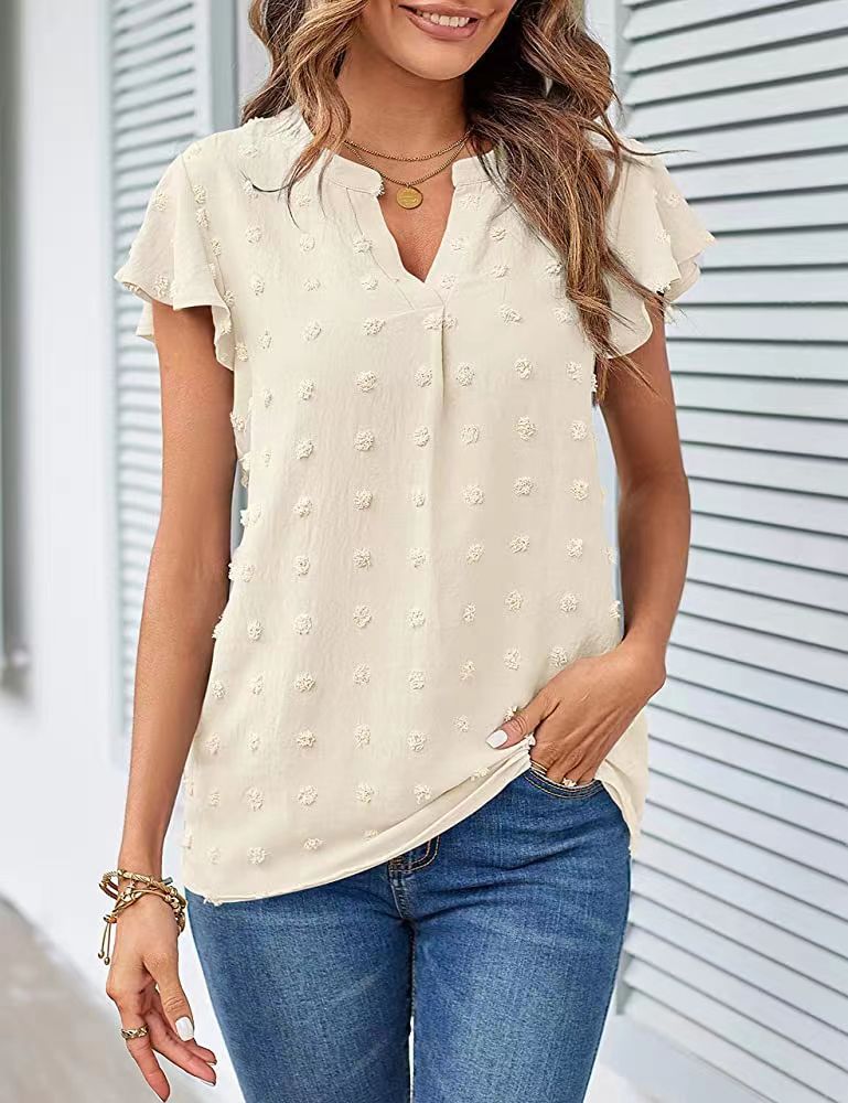 Damen Freizeitbluse mit eleganten Rüschendetails und Struktur