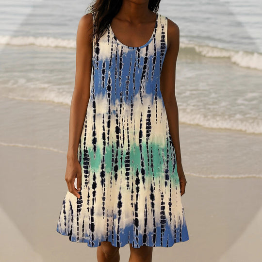 Damen Sommerliches A-Linien Kleid mit einzigartigem Ombre-Design Shopnory