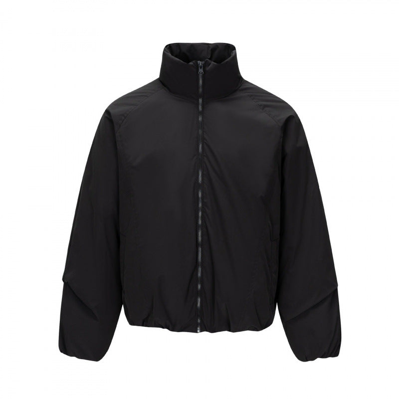 Unisex Kurz geschnittene leichte Windjacke im Boxy-Cut mit hohem Stehkragen und elastischem Saum Shop Nory