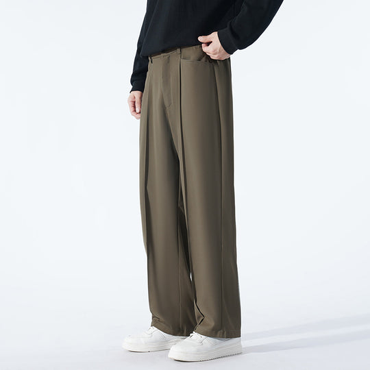 Herren Weite Crêpe‑Hose mit Bundfalte und gerader Bügelfalte Shop Nory