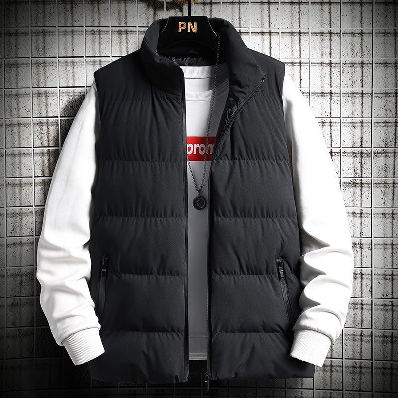 Herren Gepolsterte Steppweste im Layering-Look mit hohem Stehkragen und Reißverschlusstaschen Shop Nory