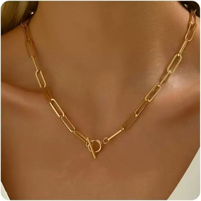 Damen Halskette mit modernem Toggle-Verschluss und robustem Gliederketten-Design Shop Nory