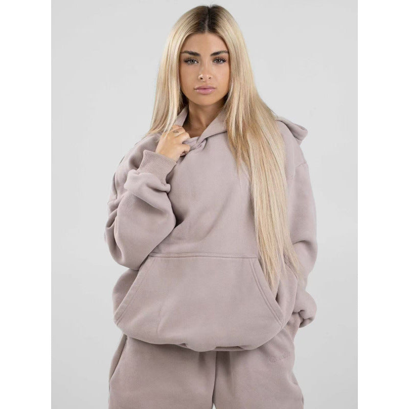 Damen nan extraweicher Oversize-Hoodie mit strukturierter Kängurutasche, überschnittener Schulter und angerauter Innenseite Shop Nory