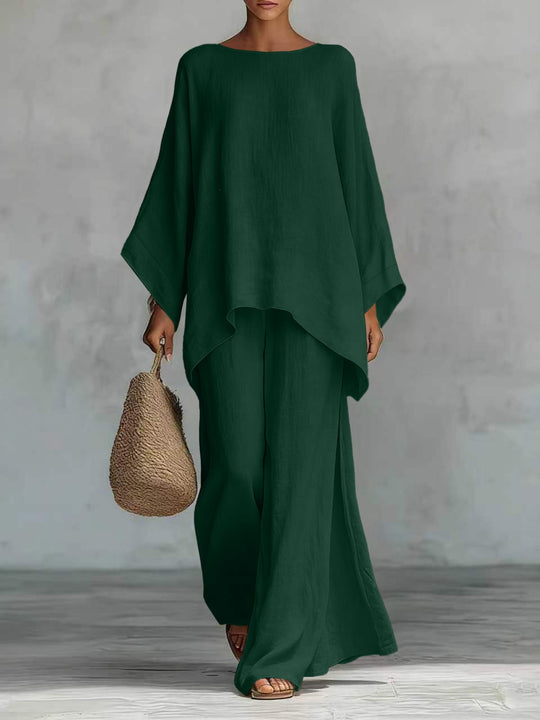 Damen Lässiges Oversize-Kaftanoberteil mit weiten Palazzohosen Shop Nory