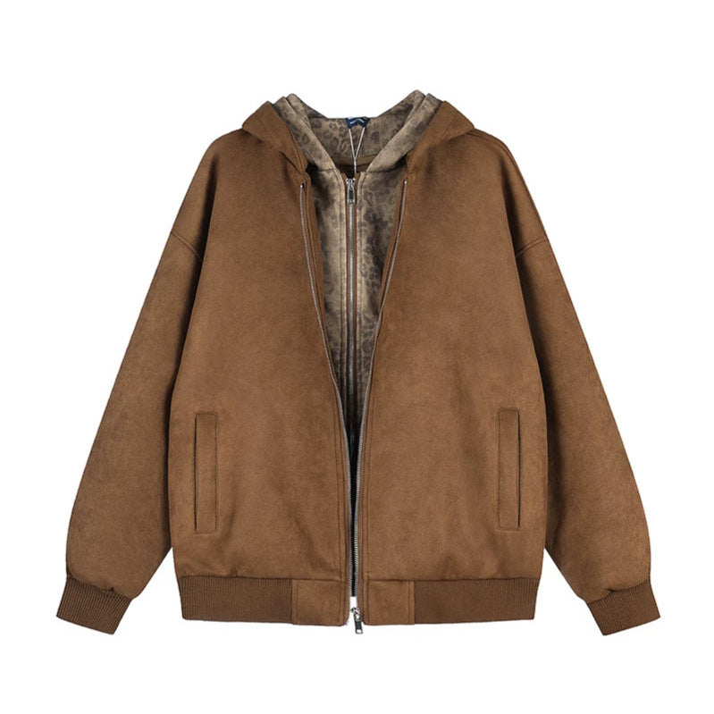 Damen Kapuzen-Zipjacke aus Veloursimitat mit Teddyfutter und gerippten Bündchen Shop Nory