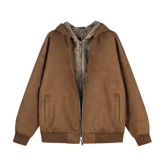Damen Kapuzen-Zipjacke aus Veloursimitat mit Teddyfutter und gerippten Bündchen Shop Nory