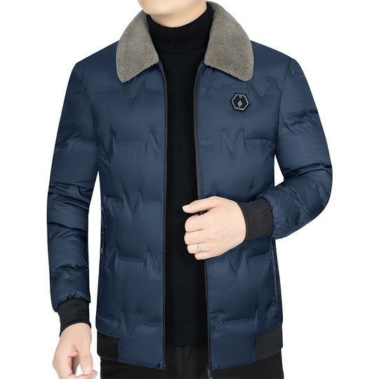 Herren Gesteppte Winterjacke mit Kunstfellkragen und Thermofüllung Shop Nory