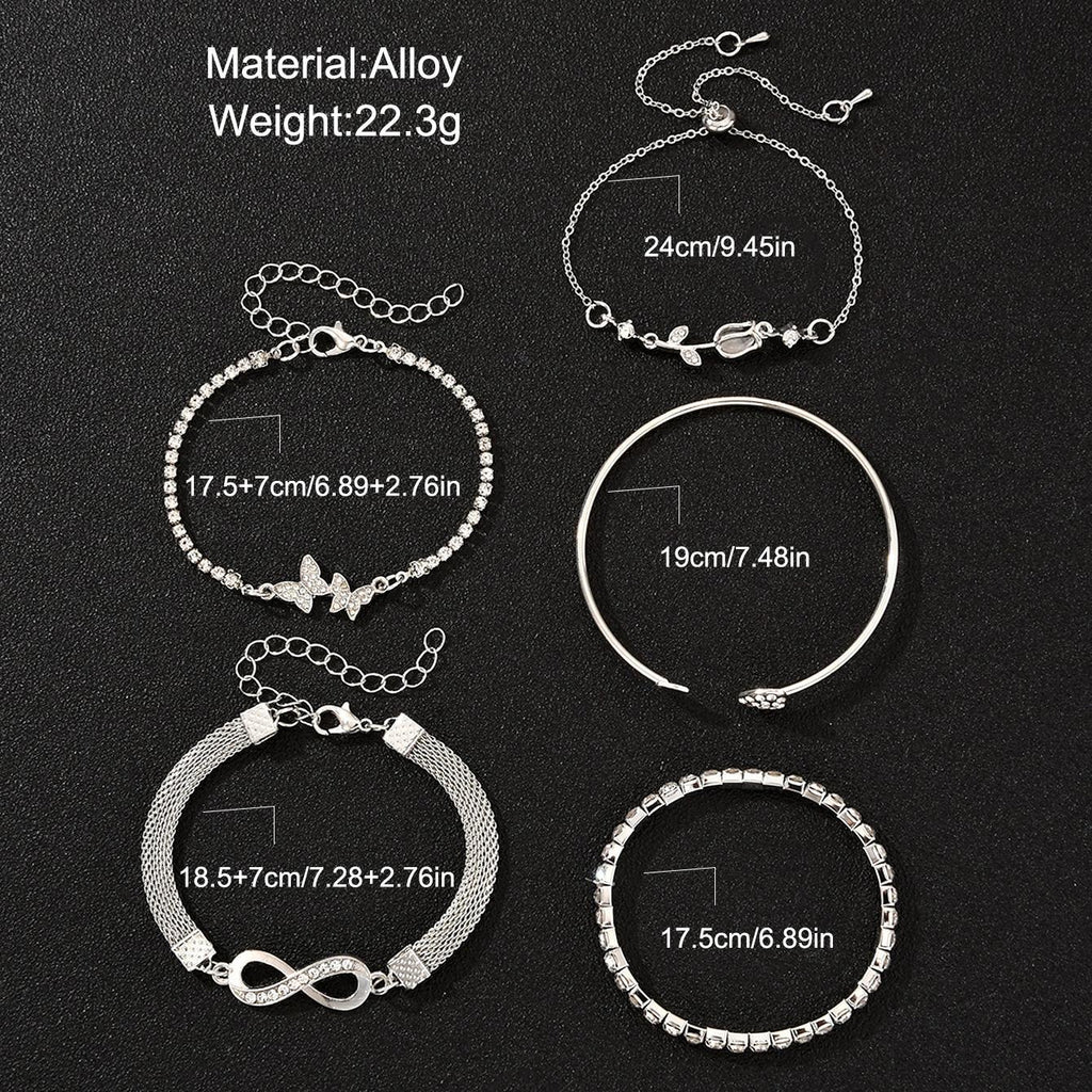 Damen Armreif-Set mit funkelnden Details und verschiedenen Designs Shop Nory