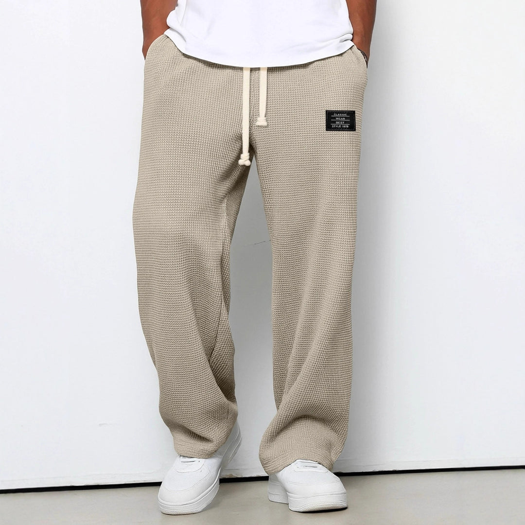 Herren nan lässige Waffelstruktur Lounge-Hose mit Kordelzug, elastischem Bund und weiter Passform Shop Nory