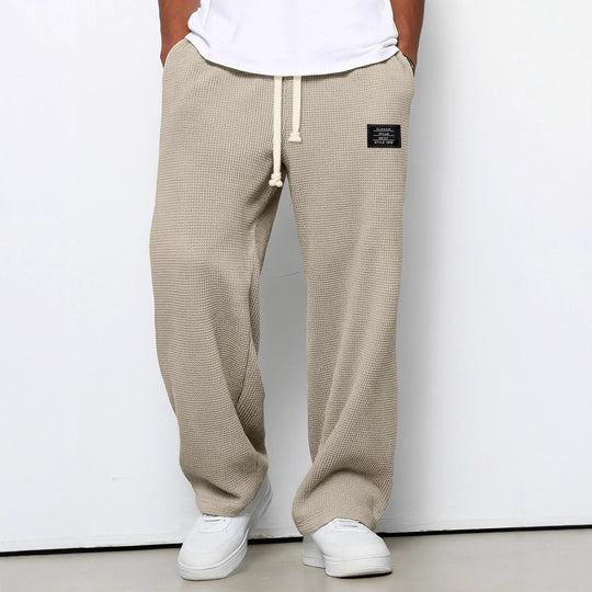 Herren nan lässige Waffelstruktur Lounge-Hose mit Kordelzug, elastischem Bund und weiter Passform Shop Nory