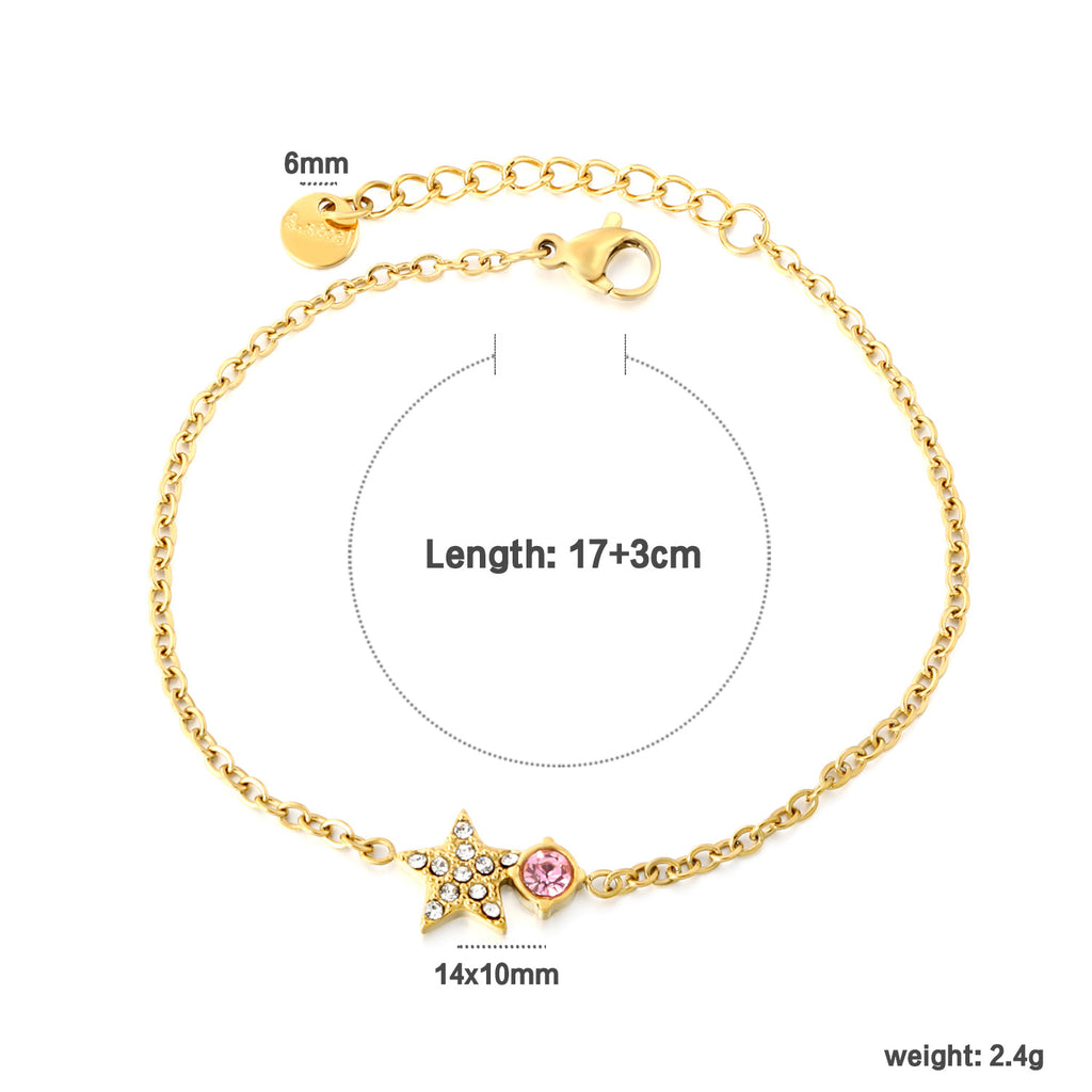 Damen Armband mit funkelndem Sternenanhänger und verstellbarem Design Shop Nory