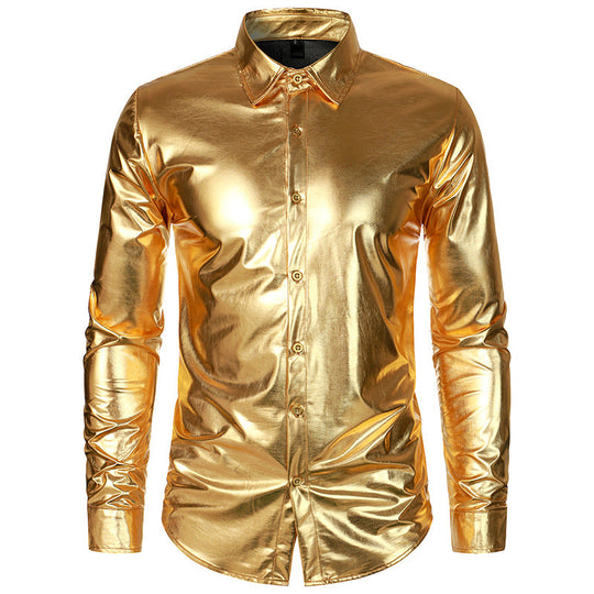 Herren Metallic Hemd