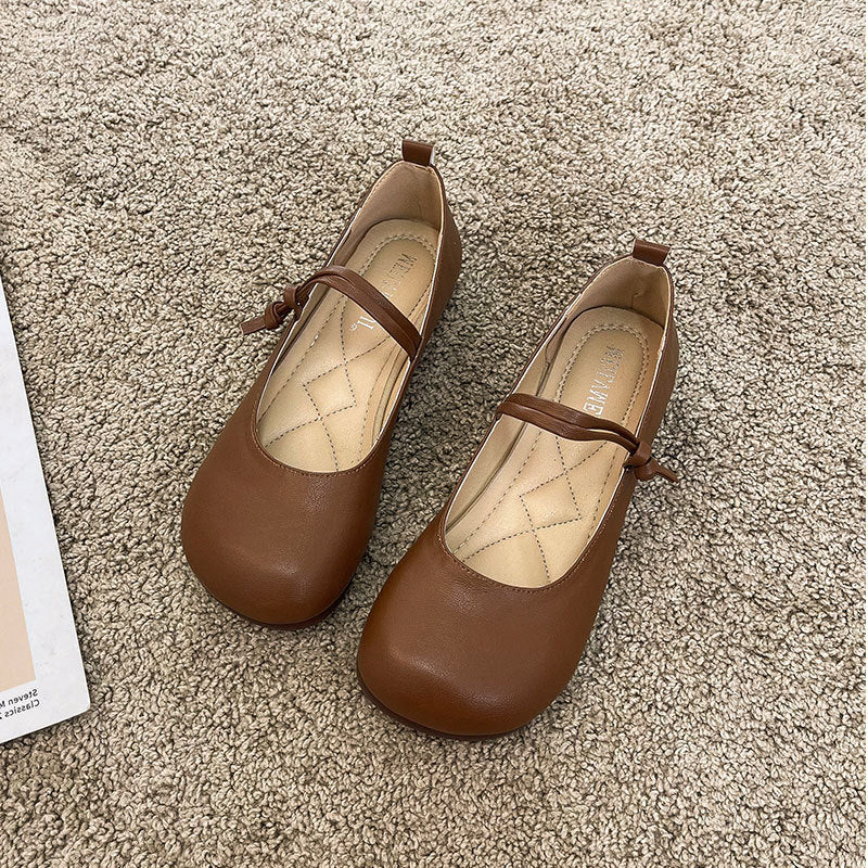 Damen Bequeme und elegante Ballerinas mit verstellbarem Riemen und weicher Innensohle