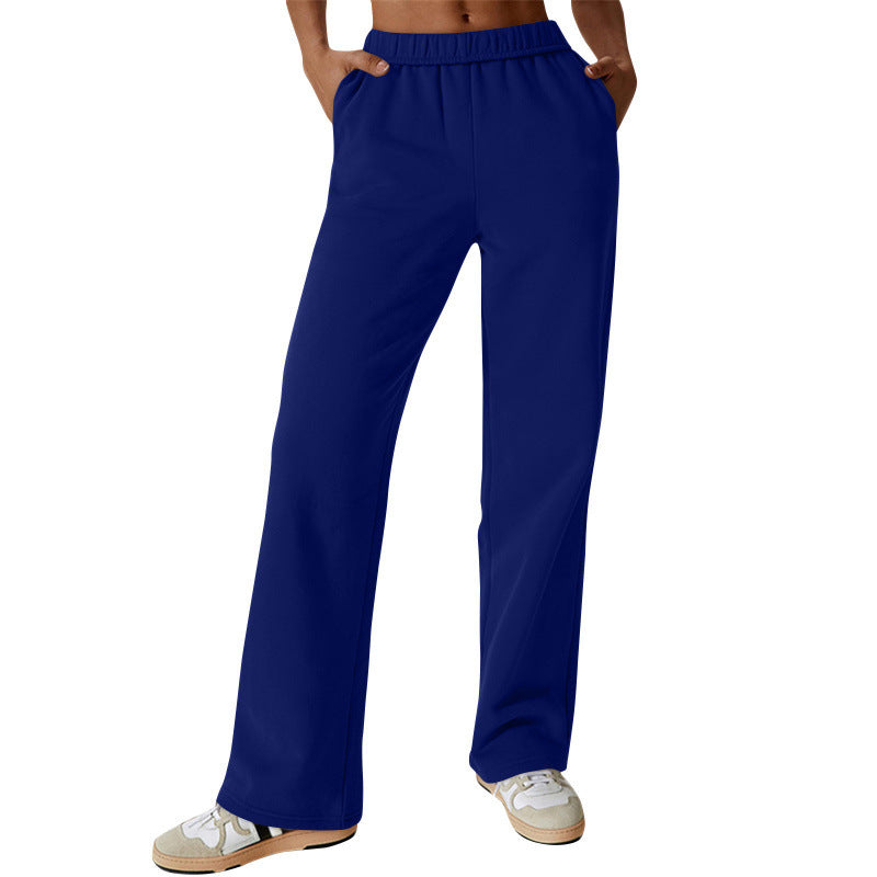 Damen nan weite hochgeschnittene Jogginghose aus weichem Sweat mit elastischem Bund und Eingrifftaschen Shop Nory
