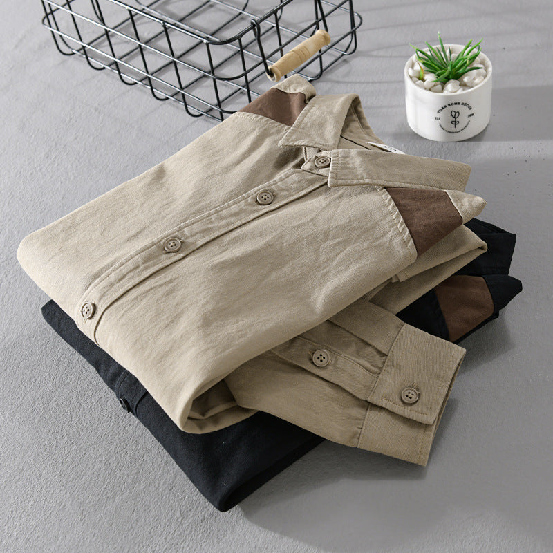 Herren Overshirt mit Kontrastpasse und lockerem Schnitt aus Baumwollmix Shop Nory