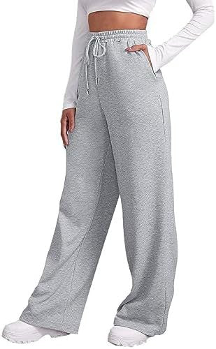 Damen nan weite High‑Waist Palazzo-Loungehose mit elastischem Komfortbund, Kordelzug und seitlichen Eingrifftaschen Shop Nory