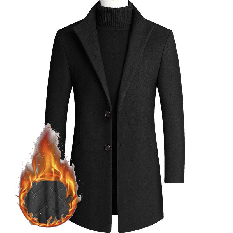 Herren Moderner Wollmix-Kurzmantel mit schlanker Silhouette, Reverskragen und Zweiknopfverschluss Shop Nory