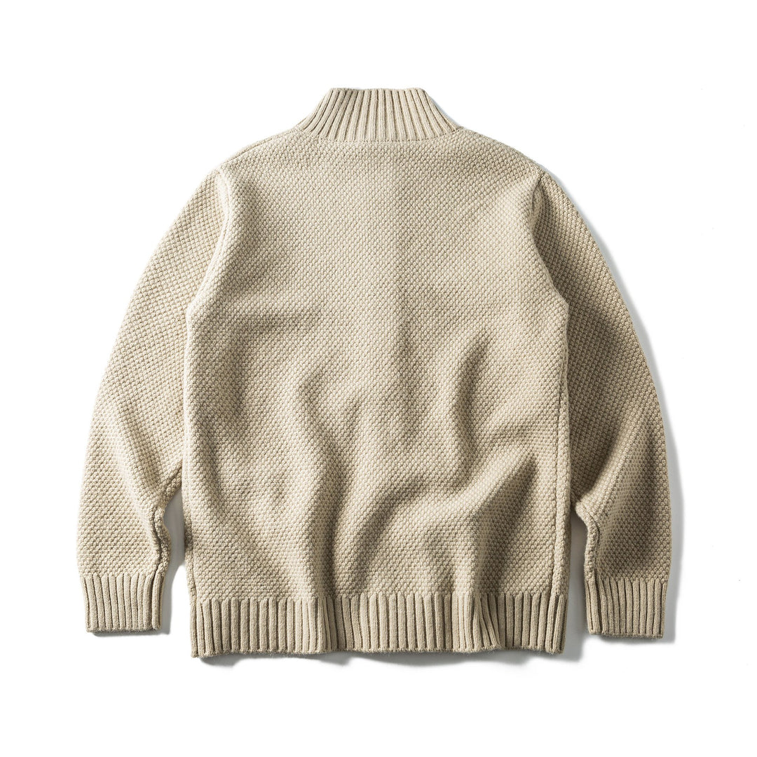 Damen Grobstrick-Cardigan mit hohem Rippkragen, Knopfleiste und aufgesetzten Taschen Shop Nory