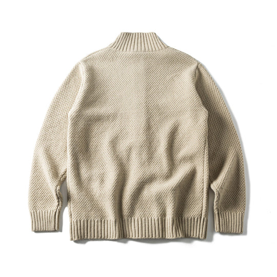 Damen Grobstrick-Cardigan mit hohem Rippkragen, Knopfleiste und aufgesetzten Taschen Shop Nory
