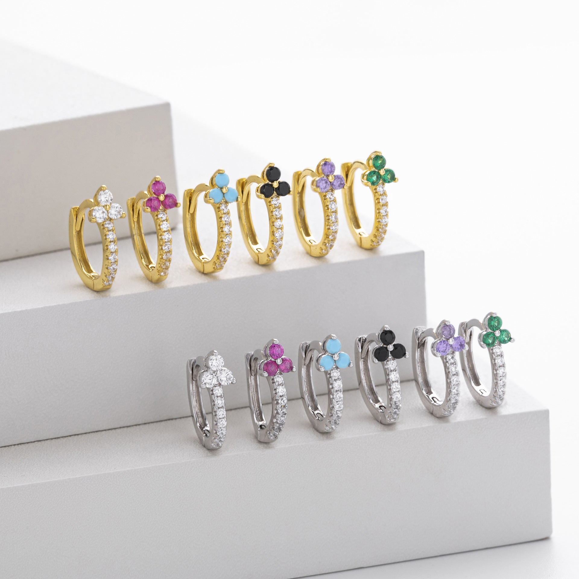 Damen Ohrhänger mit glitzerndem Zirkonmotiv und hochwertigem 925 Sterling Silber Shop Nory