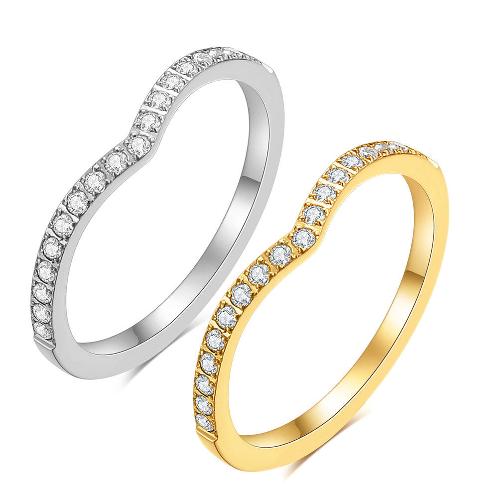 Damen Ring mit elegantem Zirkonia-Steinbesatz Shop Nory