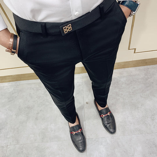 Herren moderne tapered Anzughose mit Bügelfalte, Stretchkomfort und verdecktem Hakenverschluss Shop Nory