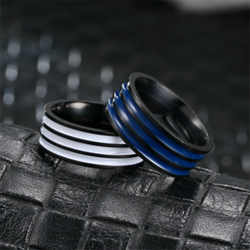 Herren Ring mit modernem Streifenmuster Shop Nory