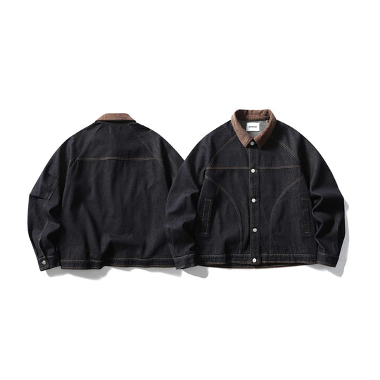Herren Boxy-Jeansblouson mit Cordkragen und Druckknopfleiste Shop Nory