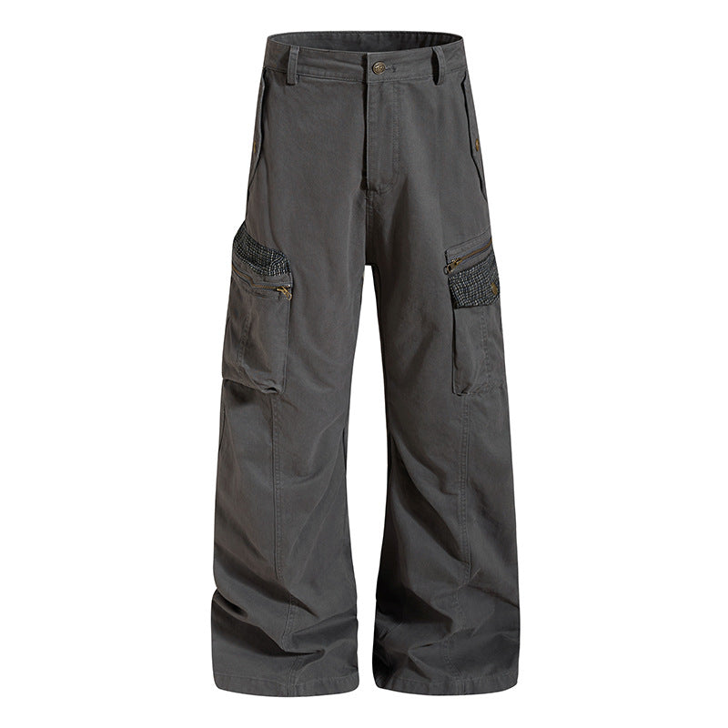 Damen weite Culotte-Cargohose mit Multi-Taschen und Textur-Einsätzen Shop Nory