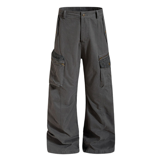 Damen weite Culotte-Cargohose mit Multi-Taschen und Textur-Einsätzen Shop Nory