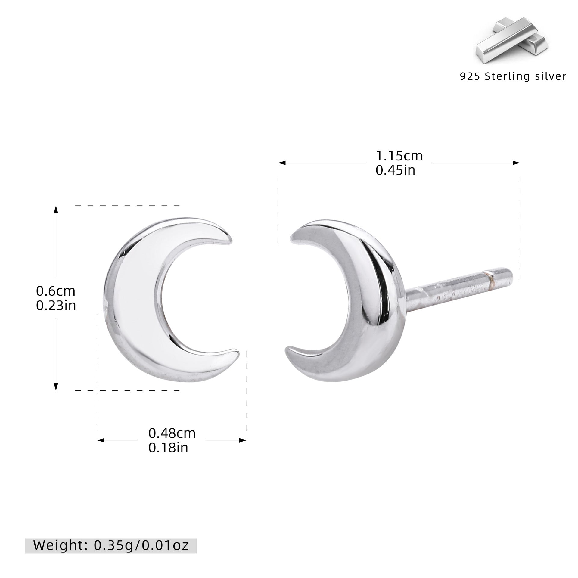 Damen Ohrstecker in Mondform Shop Nory