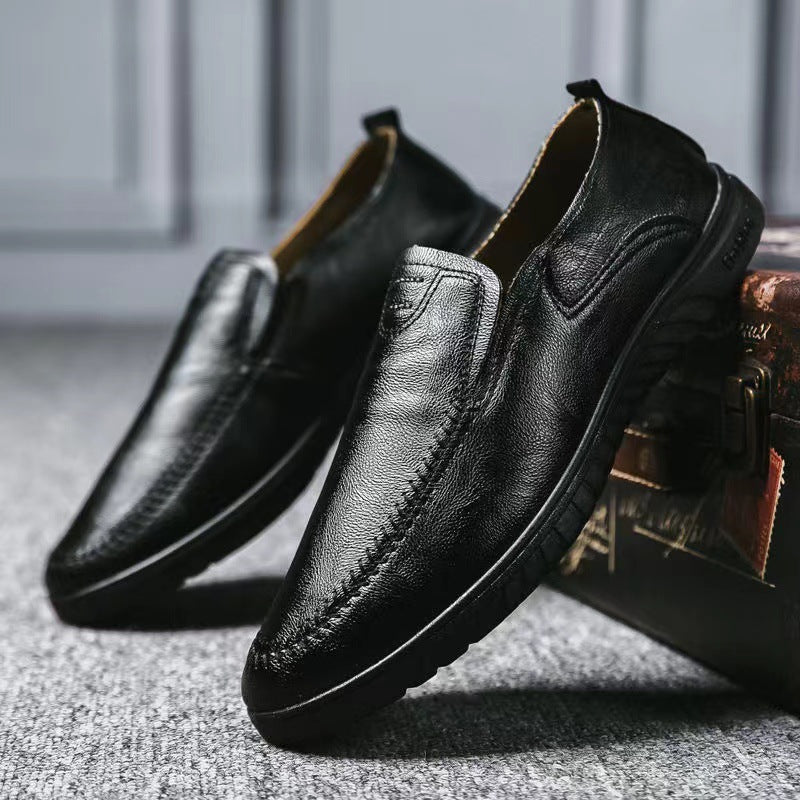 Herren Bequeme Leder Slipper Schuhe
