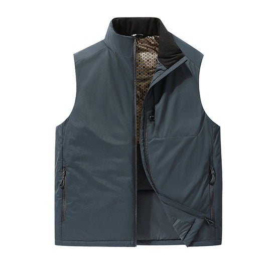 Herren Wattierte Outdoor-Weste mit Stehkragen, Multifunktionstaschen und leichtem Thermofutter Shop Nory
