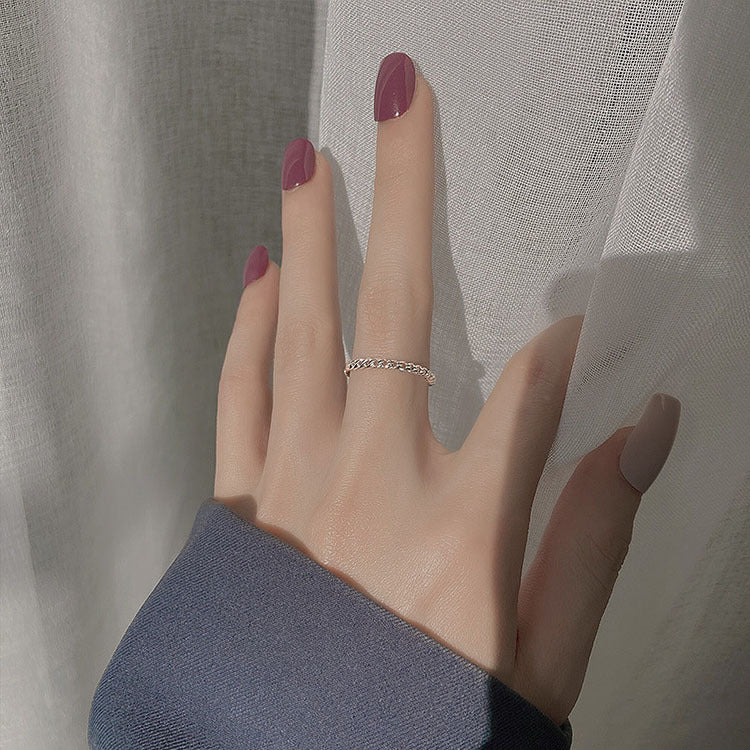 Damen filigraner Kettenring mit geschwungenem Design Shop Nory