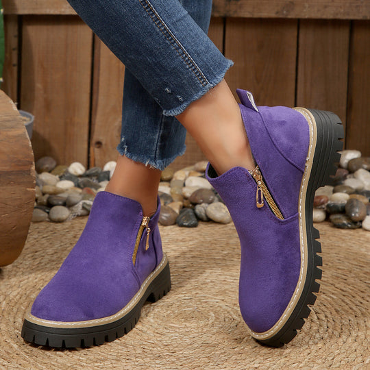 Damen Ankle-Boots mit Profilsohle, seitlichem Reißverschluss und gepolstertem Komfortschaft Shop Nory